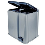 Dubbele pedaalemmer, 1x 14 L en 1x 6 L, 40x40x31 cm