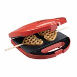 Bestron AWMS200R Wafelijzer voor 2 Hartjes Wafels Rood