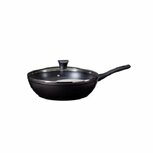 Excellent Houseware Wokpan met Glazen Deksel 28 cm Zwart