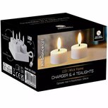 LED Theelichten Oplaadbaar 4 cm 4 Stuks Wit