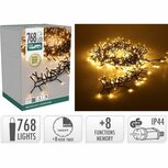 Cluster LED-Verlichting 768 LED's 990 cm Extra Warm Wit Zwart