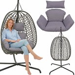 Cocoon Rattan Hangstoel 195 cm Donkergrijs