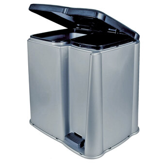 Dubbele pedaalemmer, 1x 14 L en 1x 6 L, 40x40x31 cm