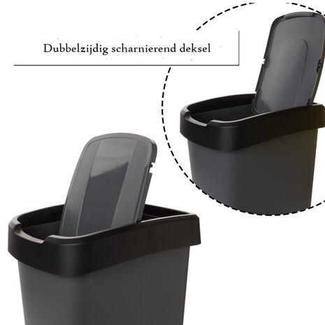 Afvalbak AMRUM, 25 L, 46,5 x 25 x 33,5 cm,