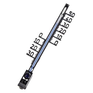 Hama Binnen-Buitenthermometer Analoog Boomstructuur 16 cm Zwart