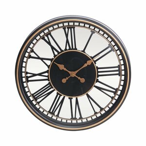 Analoge Wandklok 49.5 cm Zwart/Goud