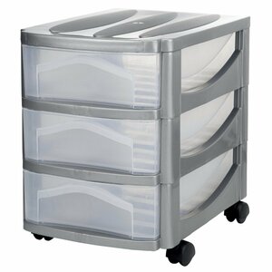 Bama Big Hobby Ladesysteem met 3 Laden 30x30x40 cm Zilver/Wit