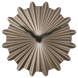 NeXtime NE-3286BR Metalen Wandklok - 40cm - Stille Klok - Bruin - Metaal - "Sunny"