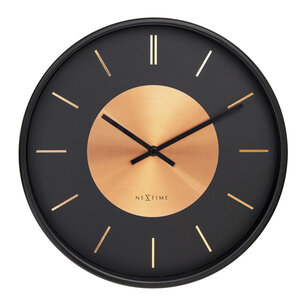 NeXtime NE-3535CO Wandklok Retro II 25cm Zwart/koper Metaal