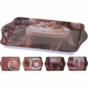 Dienblad met Koffie Afbeelding 21x14.3 cm Assorti