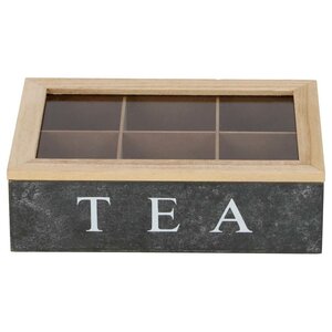 Daily Home TEA Theedoos met 6 Vakken MDF/Glas