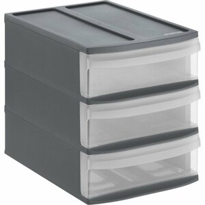 Rotho SYSTEMIX Design Ladekast met 3 Lades 26.5x19.2x23.3 cm Antraciet