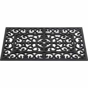 Hamat Rubberen Deurmat French Lilly 45x75 cm Zwart