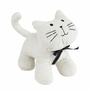 Deurstopper Pluche Poes 25x15x24 cm Wit