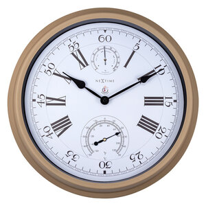 NeXtime NE-4305BR Buitenweerstationklok 40,5 cm Metaal Bruine Hyacint