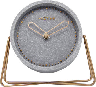 NeXtime NE-5204GS Tafelklok 17.5x15.5x5 Cm, Polyresin, Grijs