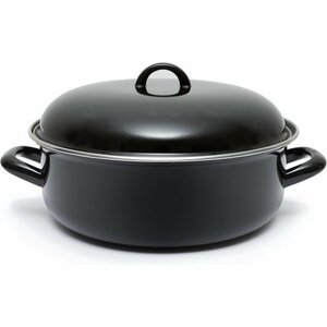 CasaLupo Emaille Braadpan 22 cm Zwart