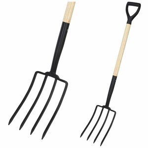 Pro Garden Hooivork met Houten Steel 115 cm Zwart/Hout