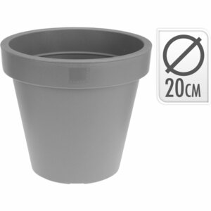 Ecken & Kanten Bloempot 20x18 cm Plastic/Grijs