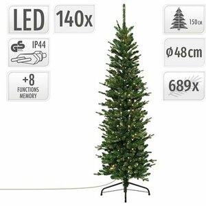 Decoratie Dennenboom met LED-Verlichting 150 cm Groen