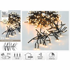 Cluster LED-Verlichting 768 LED's 550 cm Warm Wit Zwart