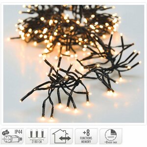 Cluster LED-Verlichting 3000 LED's 2200 cm Warm Wit Zwart