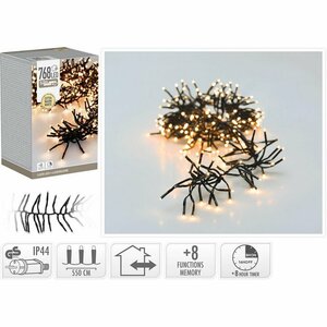 Cluster LED-Verlichting 768 LED's 550 cm Warm Wit Zwart