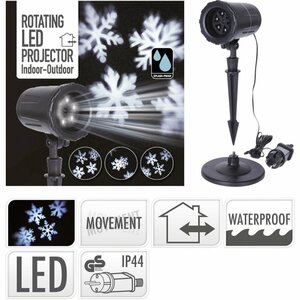 LED Projector Sneeuwvlokken voor Binnen en Buiten Zwart