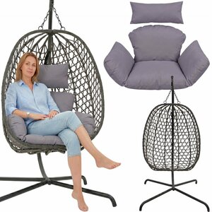 Cocoon Rattan Hangstoel 195 cm Donkergrijs
