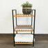Excellent Houseware Handdoekenrek 3 Etages 38x32x70 cm Bamboe/Metaal/Zwart_