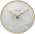 NeXtime NE-5222WI - Tafelklok - Ø 20 Cm - Glas / Metaal - Wit - 'Marble'_